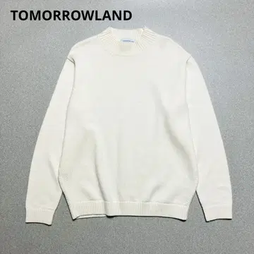 24AW 투모로우랜드 트리코 XL 메리노 베이직 모크넥 니트 화이트
