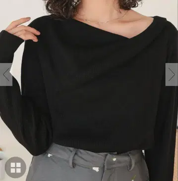 titivate 오프숄더 리브 니트탑