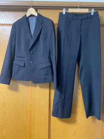 [ 아오야마 Miss Junko ] 블랙 팬츠 수트 셋업 상하의 2버튼