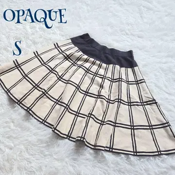 [ 빈티지 ] 허리밴딩 체크 무늬 무릎 기장 플레어 스커트 S
