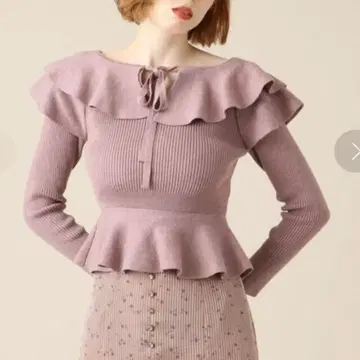 Deicy 프릴 리본 긴팔 니트