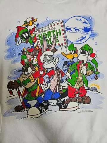 [ 초 레어 새상품급 ] 90S 루니 툰즈 크리스마스 맨투맨 M