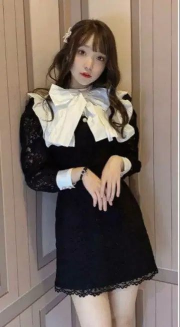 스완키스 swankiss 리본 프릴 원피스 레이스