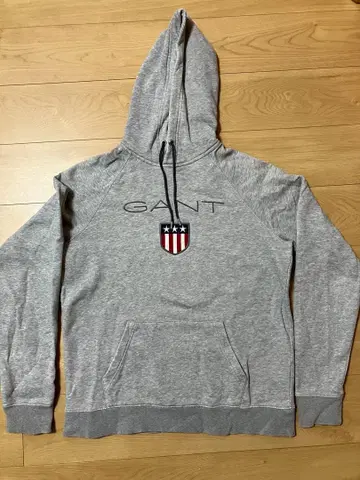 GANT 그레이 후드 부착 후드티