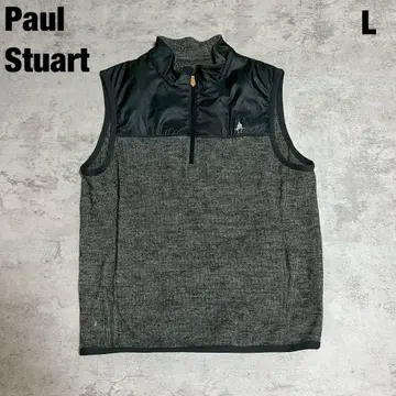 폴 스튜어트 베스트 바이컬러 하프 지퍼 L