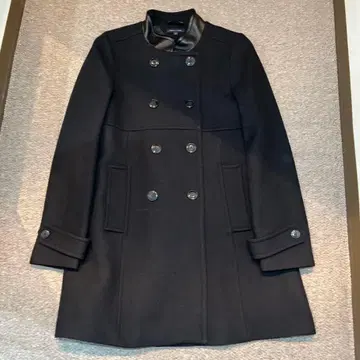 타미힐피거 블랙 더블 브레스트 코트