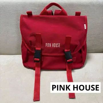 PINK HOUSE 핑크하우스 캔버스 백팩 빨간색