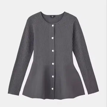 PLST 홀 가먼트 페플럼 가디건