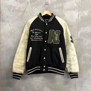 CRACK Sporting goods 울 바시티 자켓 소가죽 가죽