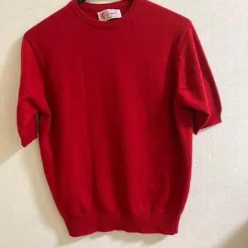 Bryant 100% 캐시미어 반팔 니트 스웨터 빨간색 스코틀랜드제