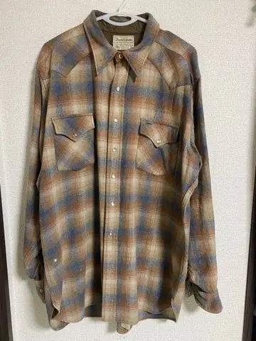 70s 화이트 택 PENDLETON 펜들턴 웨스턴 체크 셔츠