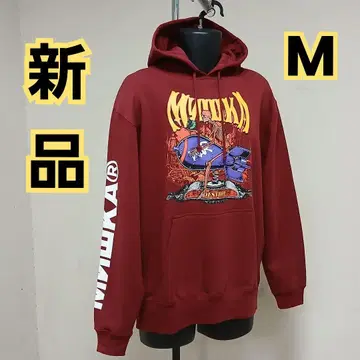 새상품 미사용 MISHKA (미시카) 그래픽 후드티 버건디