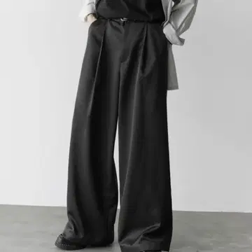 remer 루즈 앤 클래식 스트레이트 와이드 팬츠 그레이지 M 사이즈