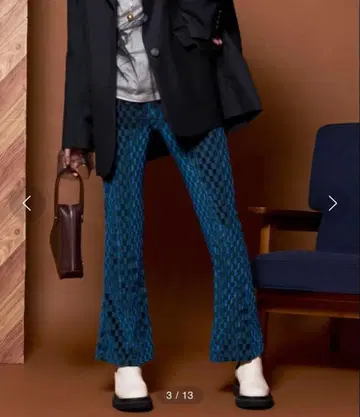 MAISON SPECIAL 벨로아 체크 팬츠