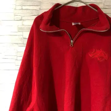 미국 빈티지 의류 저지 로고 자수 하프 지퍼 트레이닝복 맨투맨 레드 L