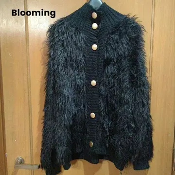 새상품 Blooming 샤기 가디건 복슬복슬 블랙