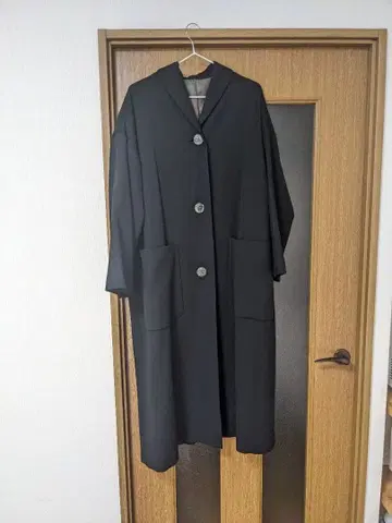 블랙 롱 코트 구제 의류