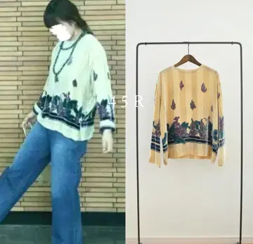 45R 사이시키T셔츠 중양 벨벳 벨로아