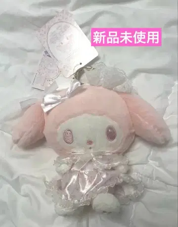 산리오 마이멜로디 화이트 딸기 봉제 인형 에코백