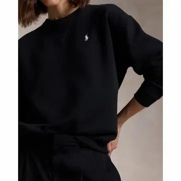 랄프 로렌 블랙 슬릿 박스 실루엣 맨투맨 M