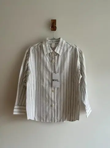 마가렛 하우엘 MHL 코튼 스트라이프 셔츠 8부 소매 미사용 새상품