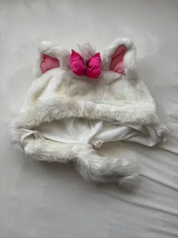 디즈니 마리 팬캡 고양이 귀 리본 포함 퍼 모자 단종