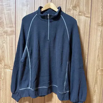 스티치 하프 ZIP 풀오버