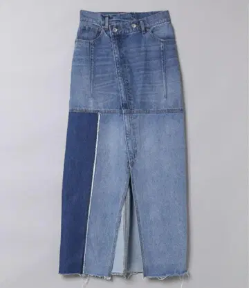 JEANASIS 랩 절개 데님 스커트