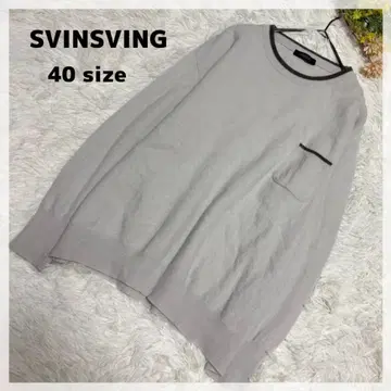 [ SVINSVING ] 울 100% 니트탑 L 상당 그레이 루즈핏