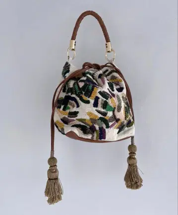 Sara Mallika Beads Leaf Emb Mini Bag