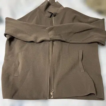 브라운 풀 집업 후드티