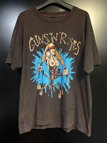 초레어 90'S GUNS N' ROSES TOUR 티셔츠 블랙