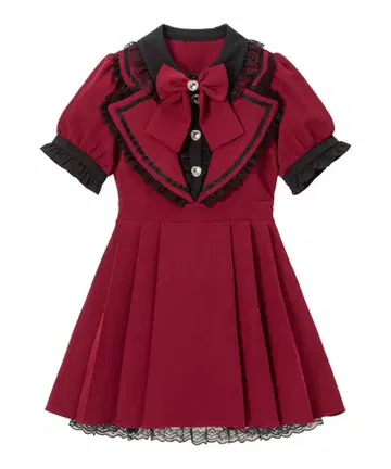 유메텐보 빨간색 원피스 최애 컬러 아이돌 디자인 원피스 양산형