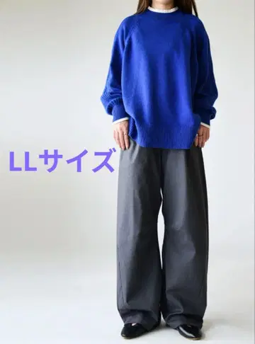 and it_ 배럴 레그 와이드 팬츠 XL 차콜 그레이