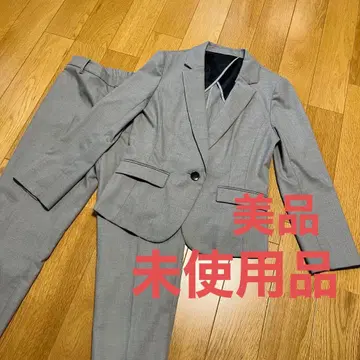 미사용품 팬츠 수트 상하의 세트 그레이 여성용