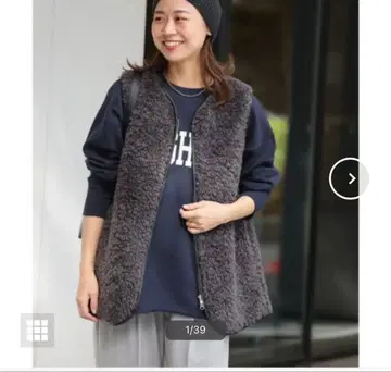 저널 스탠다드 리룸 시프 인조 모피 지퍼 베스트 2024