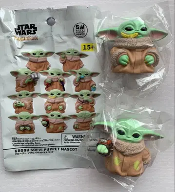 스타 워즈 만달로리안 그로구 소프트 비닐 퍼펫 마스코트 2개 세트