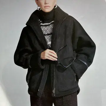 리버서블 페이크 무스탕 코트