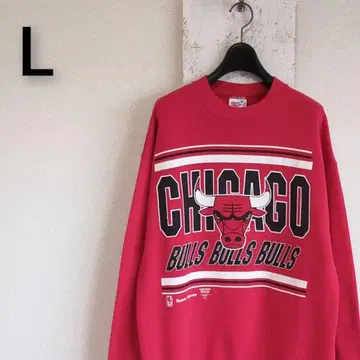 90s Hanes 시카고 불스 맨투맨 레드 NBA L