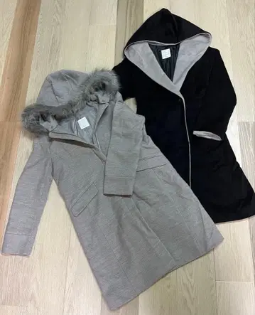 ViS 비스 여성용 롱 코트 그레이/블랙