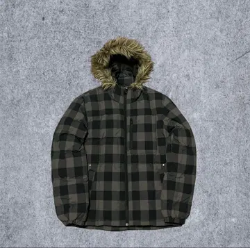 archive 체크 퍼 다운 자켓 y2k 헤이세이 시크 스타일 XL