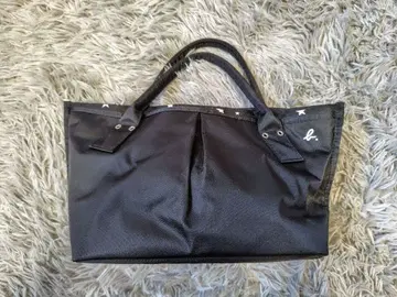 에네스베 스타 별 패턴 핸드백 나일론 블랙