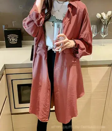 2WAY 셔츠 원피스 셔츠 가디건 롱가디건