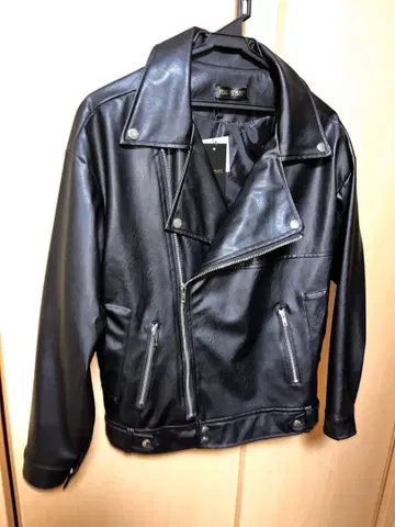 블랙 더블 라이더 자켓