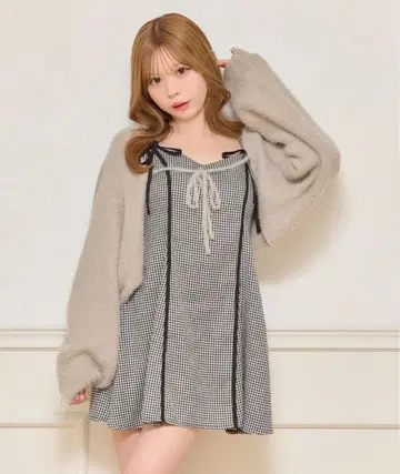 샤기 니트 볼레로