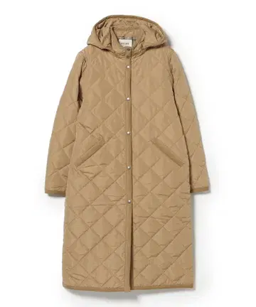 BEAMSHEART 빔즈 퀼팅 코트 롱 베이지 M