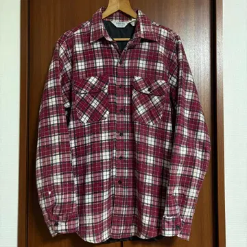 70s FIVEBROTHER 퀼팅 플란넬 셔츠 USA 체크 M