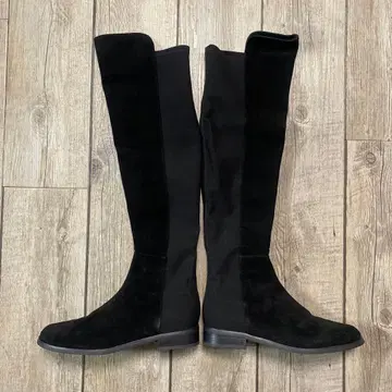 블랙 롱 부츠 스웨이드 소재