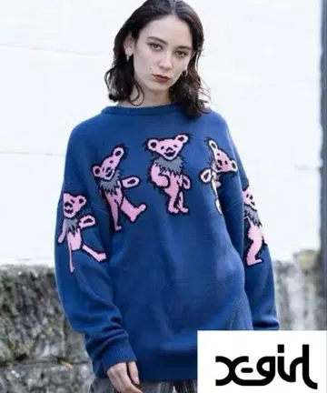 X-girl x GRATEFUL DEAD BEAR KNIT TOP
