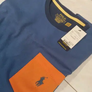 [ 미사용 새상품 ] POLO 캐주얼 T셔츠 파랑/오렌지